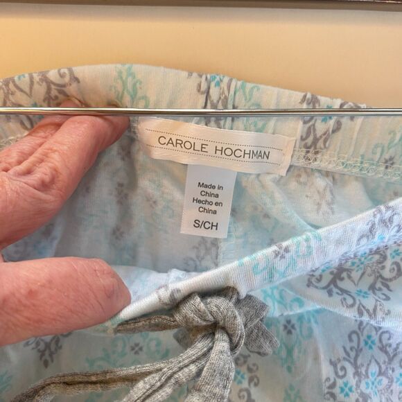 Carole Hochman Cotton Pajama Set Blue Grey Short Sleeve Mix Pattern Size Small - Picture 11 of 16